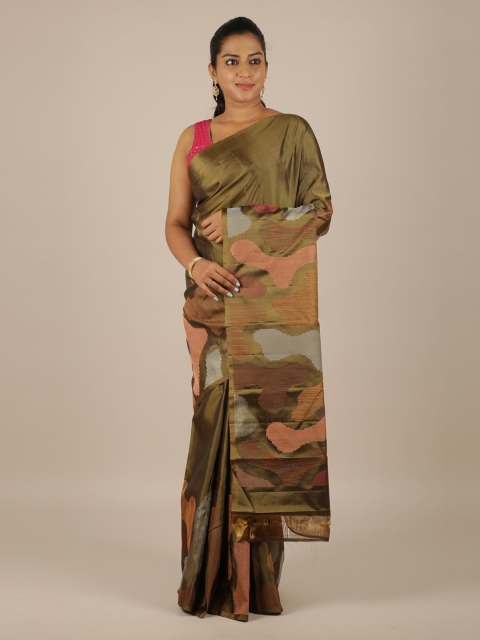 

Pothys Green Pure Silk Printed Pure Silk Kanjeevaram Handloom Saree