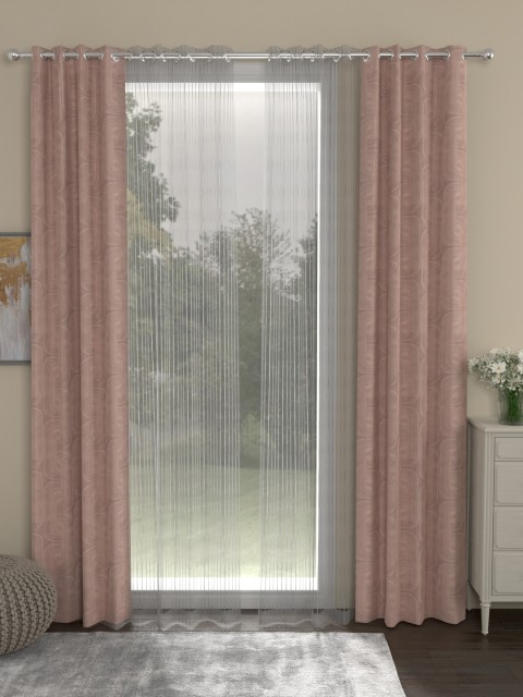 

ROSARA HOME Nude-Coloured & White Set of 4 Door Curtains