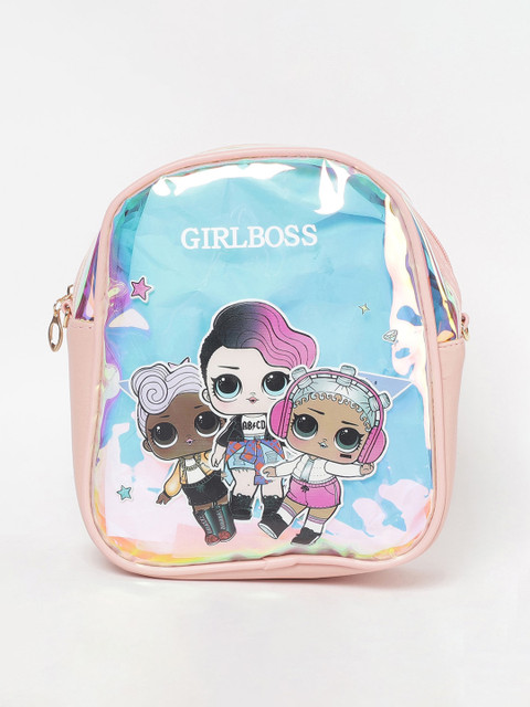 

Ginger by Lifestyle Women Pink & Blue Graphic Backpacks
