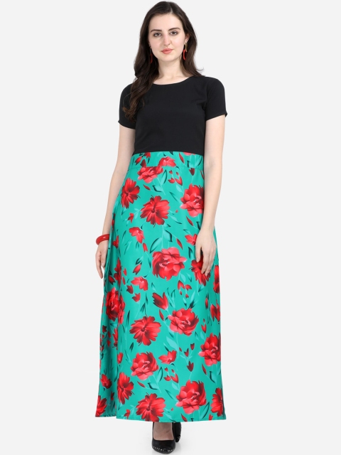 

Florence Women Green Colourblocked Maxi Dress
