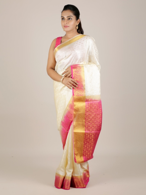

Pothys Cream-Coloured Woven Design Jute Silk Saree