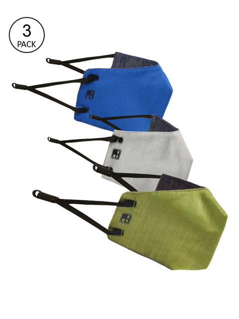 

Balista Pack of 3 Solid 4-ply Reusable Cloth Masks, Blue