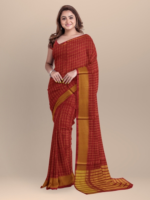 

APCO Red Pure Cotton Checked Venkatgiri Saree