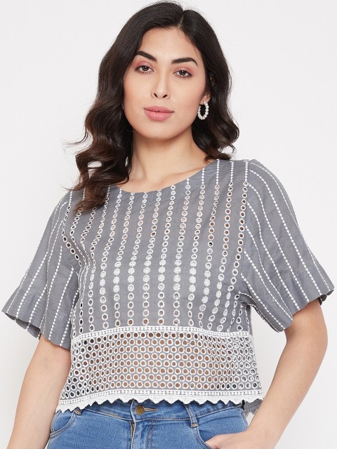 

Ruhaans Grey Regular Top