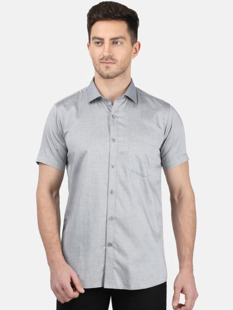 

Monte Carlo Men Grey Regular Fit Solid Casual Shirt