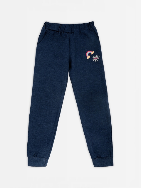 

Punkster Girls Blue & Pink Solid Joggers