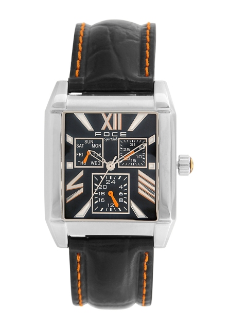 

FOCE Men Black & Orange Analogue Watch