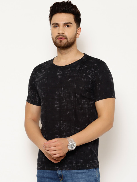 

EPPE Men Black Printed Round Neck Cotton T-shirt