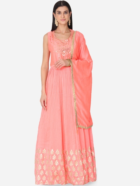 

BOMBAY SELECTIONS Women Pink Yoke Design Kurta with Salwar & Dupatta