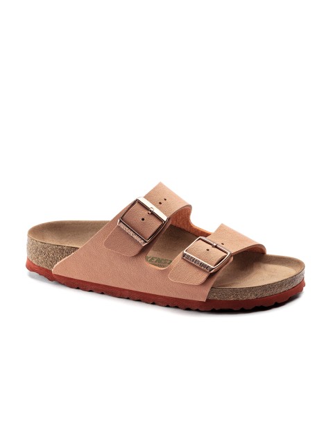 

Birkenstock Unisex Arizona Vegan Nubuck Brown Narrow Width Sandals, Rust