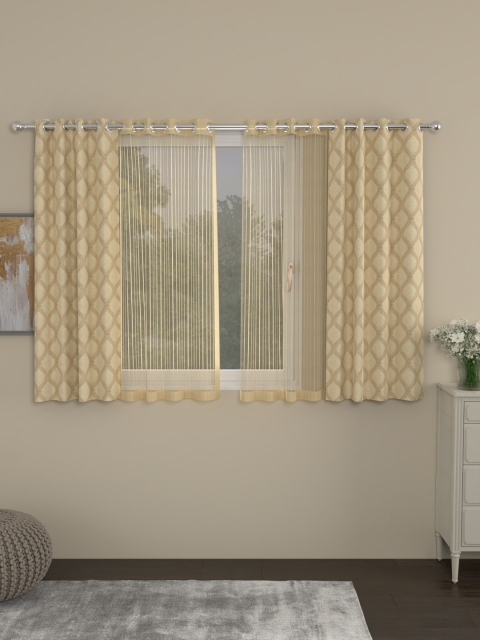 

ROSARA HOME Beige Set of 4 Window Curtains