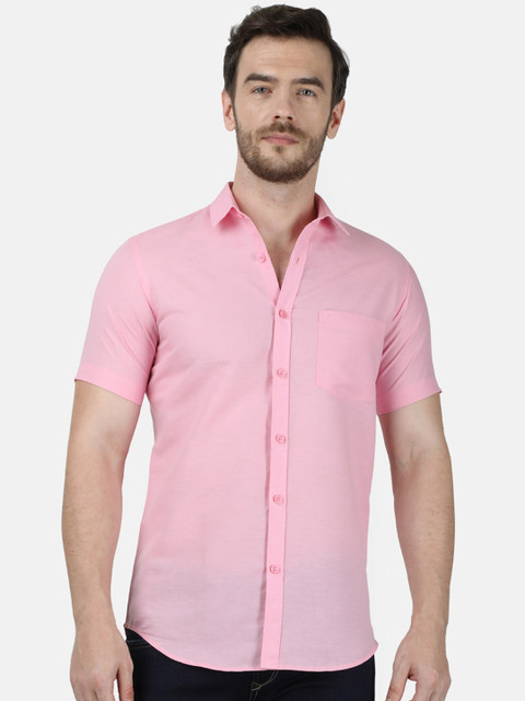 

Monte Carlo Men Pink Regular Fit Solid Casual Shirt