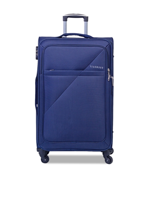 

Teakwood Leathers Blue Solid Medium Trolley Suitcase