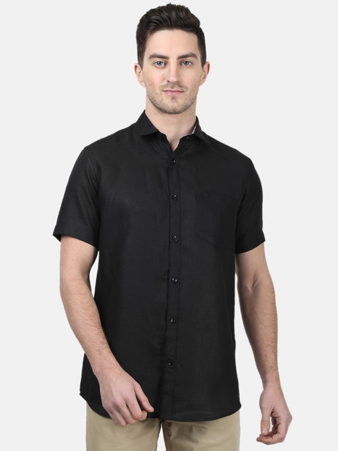 

Monte Carlo Men Black Regular Fit Solid Casual Shirt