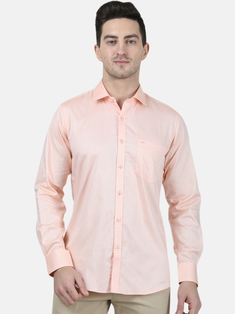 Monte Carlo Men Orange Regular Fit Solid Casual Shirt