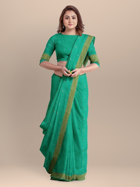 

APCO Sea Green Cotton Blend Printed Venkatgiri Saree