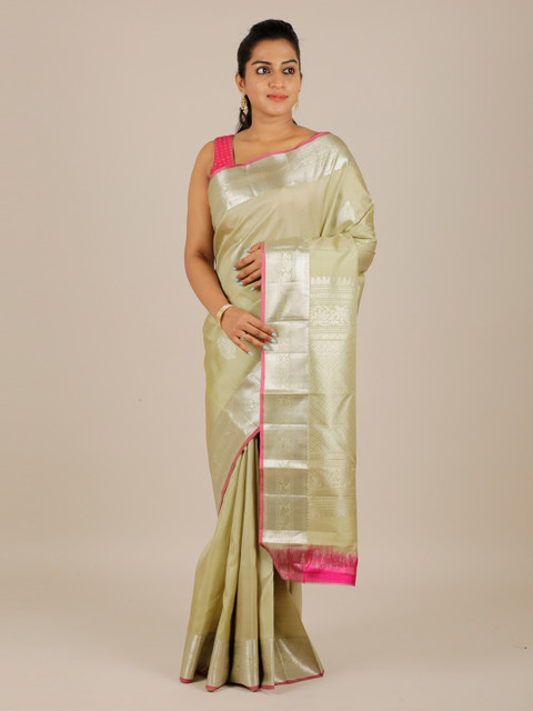 

Pothys Beige Pure Silk Woven Design Kanjeevaram Saree