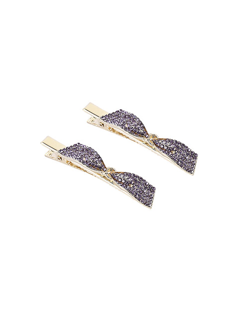 

BuckleUp Violet & Golden Set of 2 Embellished Alligator Hair Clips