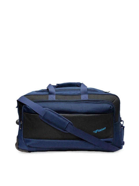 

F Gear Navy Blue & Black Colourblocked Duffel Bag