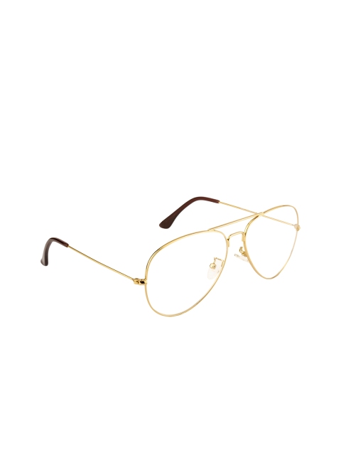 

Ted Smith Unisex Gold-Toned & Black Solid Full Rim Aviator Frames TS-J253_C3