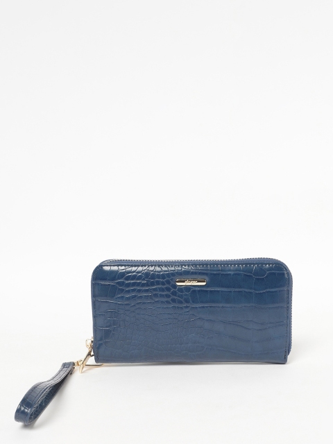 

Ginger by Lifestyle Women Navy Blue Textured Zip Around Wallet