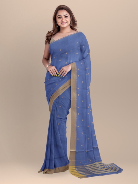 

APCO Blue Pure Cotton Woven Design Venkatgiri Saree