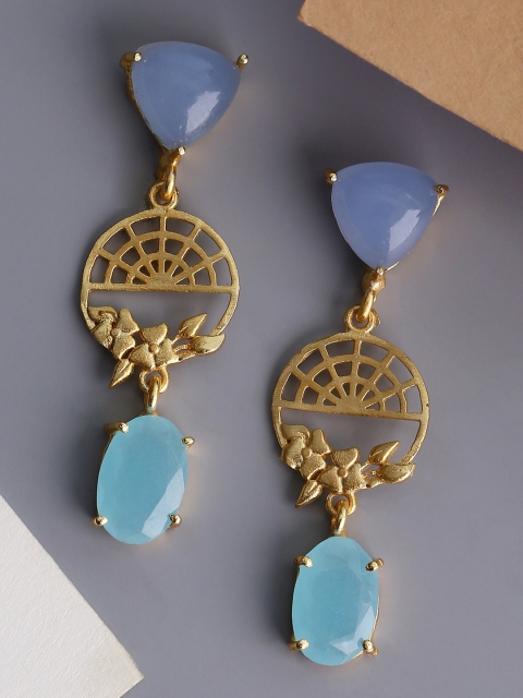 

Shoshaa Gold-Plated Blue Classic Drop Earrings