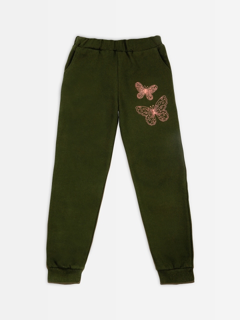 

Punkster Girls Green Solid Joggers