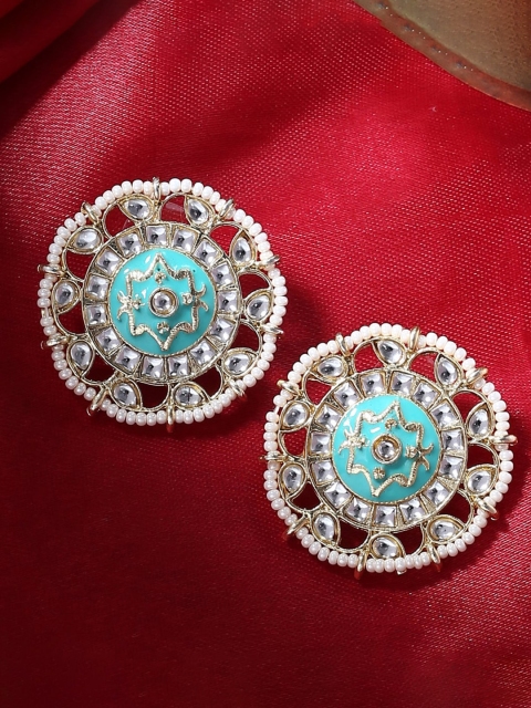 

Shoshaa Gold-Plated Hand Painted Contemporary Studs
