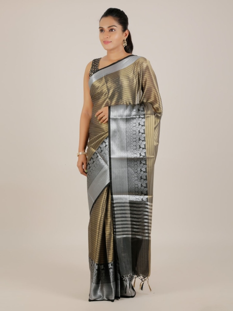 

Pothys Gold-Toned Striped Tissue Saree