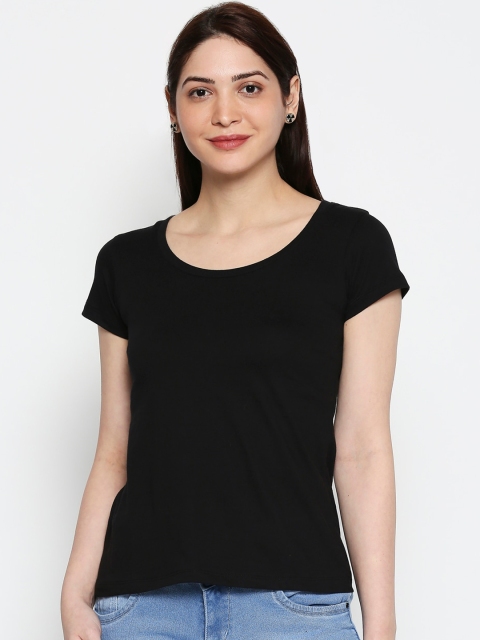 

AMMARZO Black Solid Regular Top