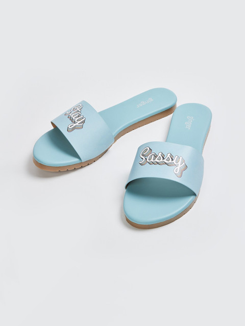 

Ginger by Lifestyle Women Navy Blue Printed Open Toe Flats