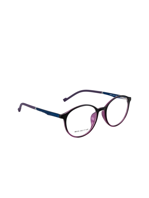 

Gold Berg Unisex Black & Purple Solid Full Rim Round Frames