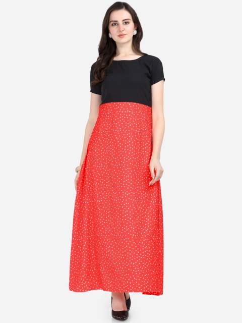 

Florence Women Red & Black Printed Maxi Dress