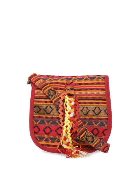 

The House of Tara Brown Self Design Handloom Sling Bag
