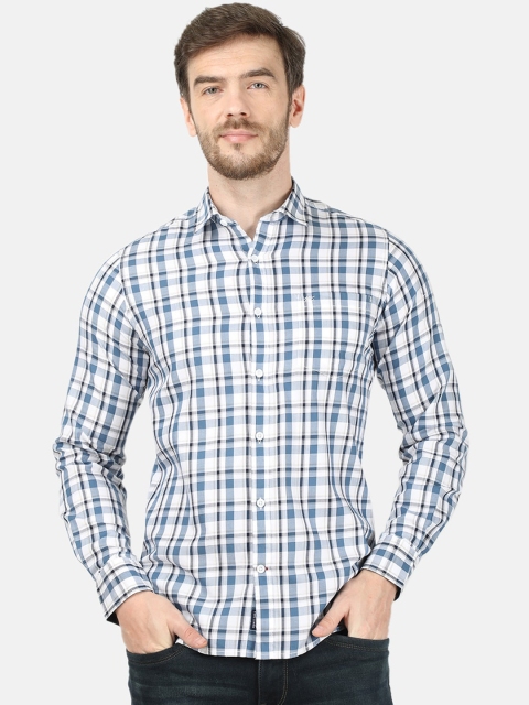 

Monte Carlo Men Blue Regular Fit Checked Casual Shirt