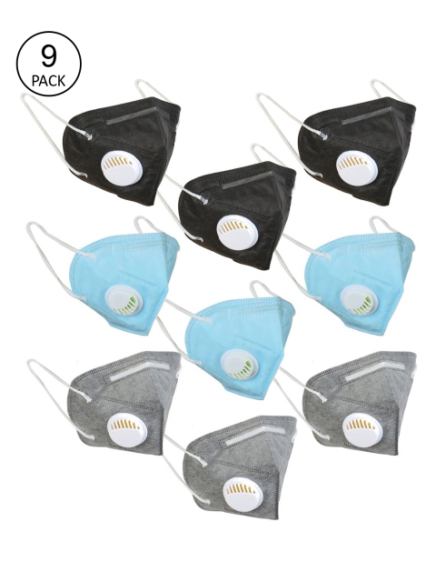 

OOMPH Unisex Pack Of 9 Anti-Pollution Reusable 5-Ply N95 Masks, Blue