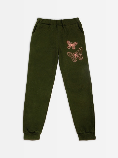 

Punkster Girls Green Solid Joggers
