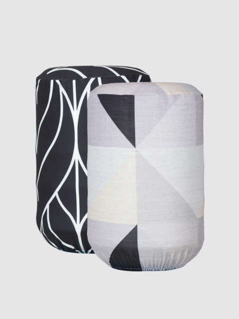 

Cortina Set Of 2 Printed Water Dispenser Cover, Black