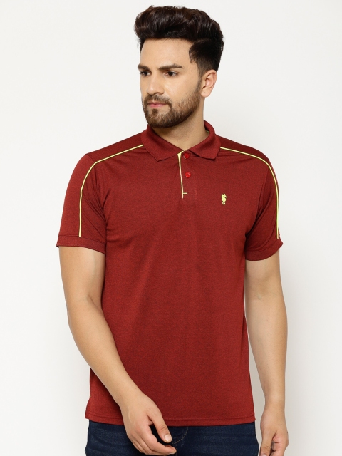 

EPPE Men Maroon Solid Polo Collar T-shirt