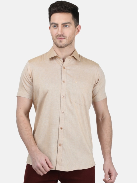 

Monte Carlo Men Taupe Regular Fit Solid Casual Shirt