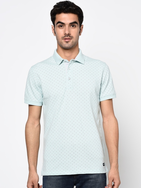 

Octave Men Green Printed Polo Collar T-shirt