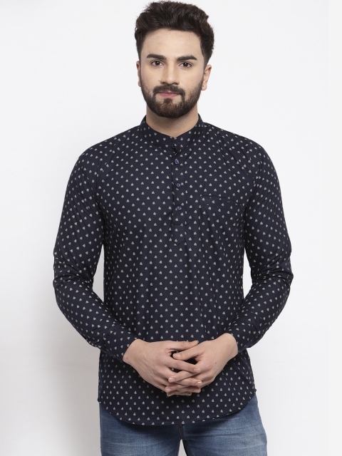 

KLOTTHE Men Blue Printed Kurta