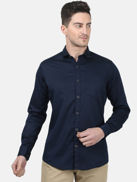 

Monte Carlo Men Navy Blue Slim Fit Solid Semiformal Shirt