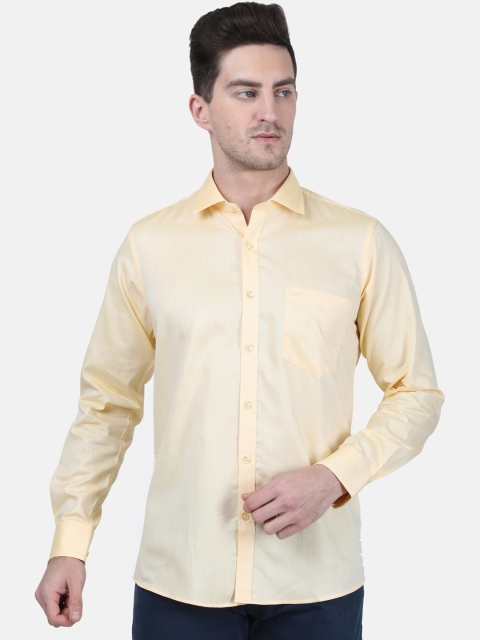 

Monte Carlo Men Yellow Regular Fit Solid Cotton Casual Shirt