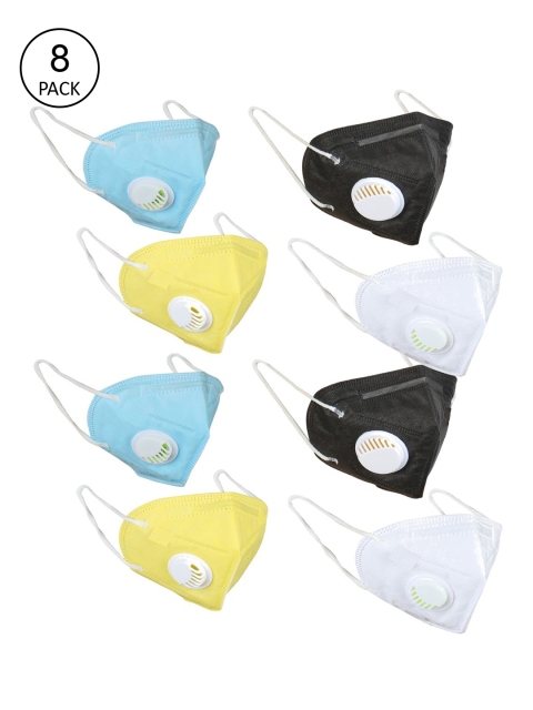 

OOMPH Unisex Pack Of 8 5-Ply Reusable Anti-Pollution KN95 Masks, Yellow