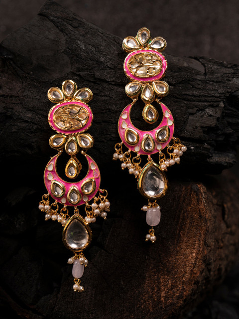 

Shoshaa Gold-Toned Contemporary Drop Earrings