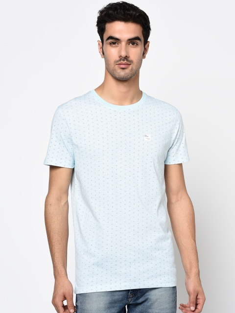 

Octave Men Blue Printed Round Neck T-shirt