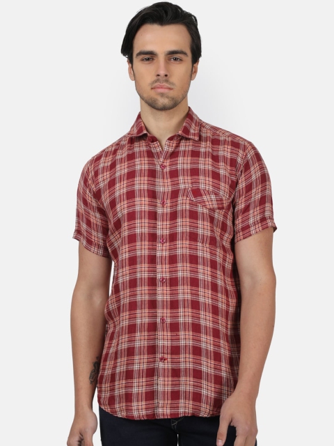 Monte Carlo Men Multicoloured Regular Fit Checked Linen Casual Shirt, Multi