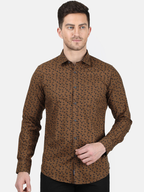 

Monte Carlo Men Brown & Black Slim Fit Printed Casual Shirt